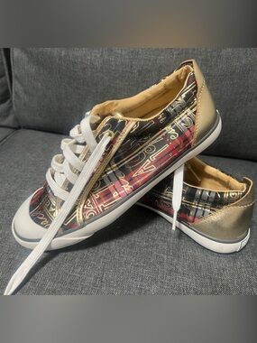 Coach Women's Low-Top Sneakers in Black, Red & Gold